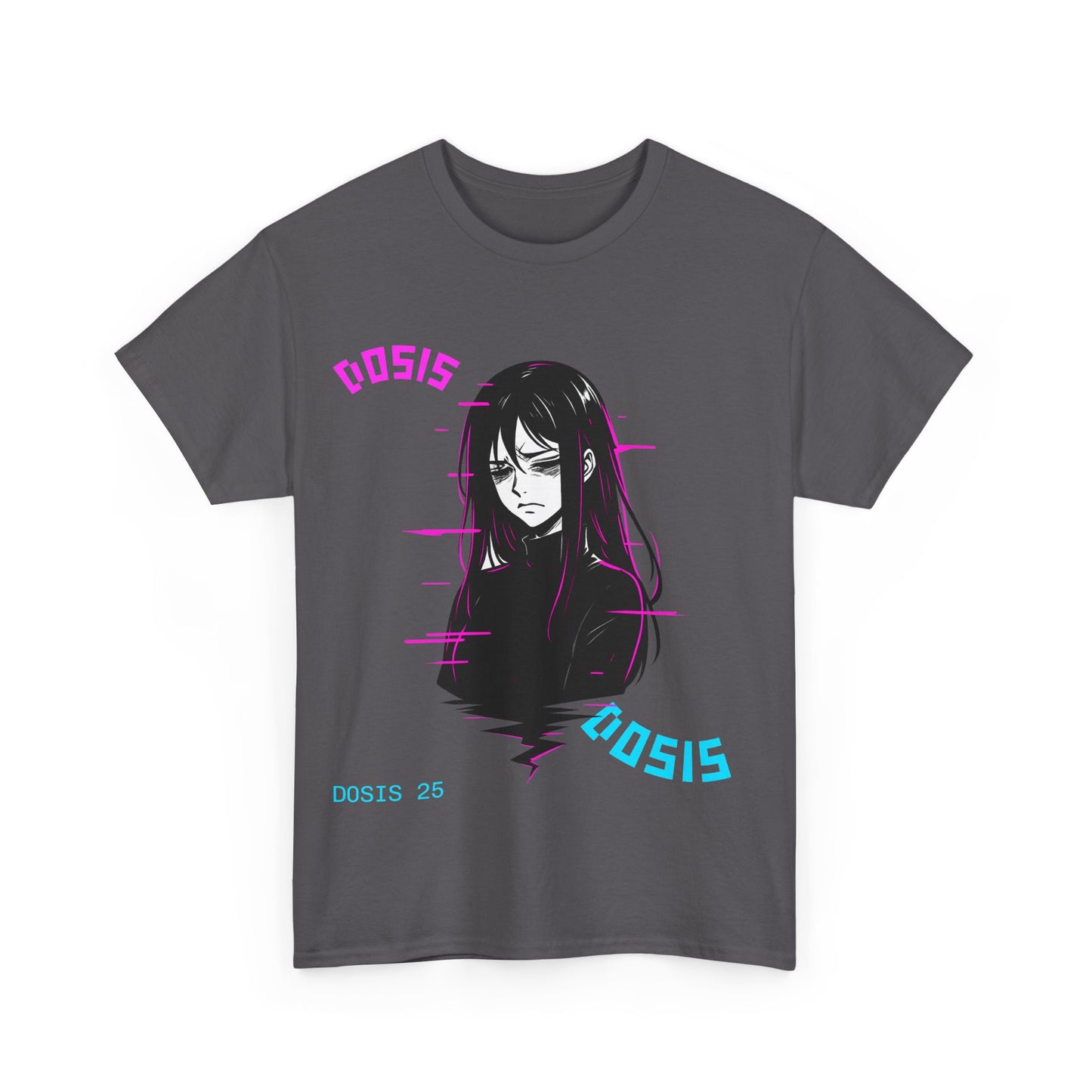 GLITCHGIRL — Camiseta unisex anime glitch | DROP_05 DØSIS | Disponible en negro y gris carbón