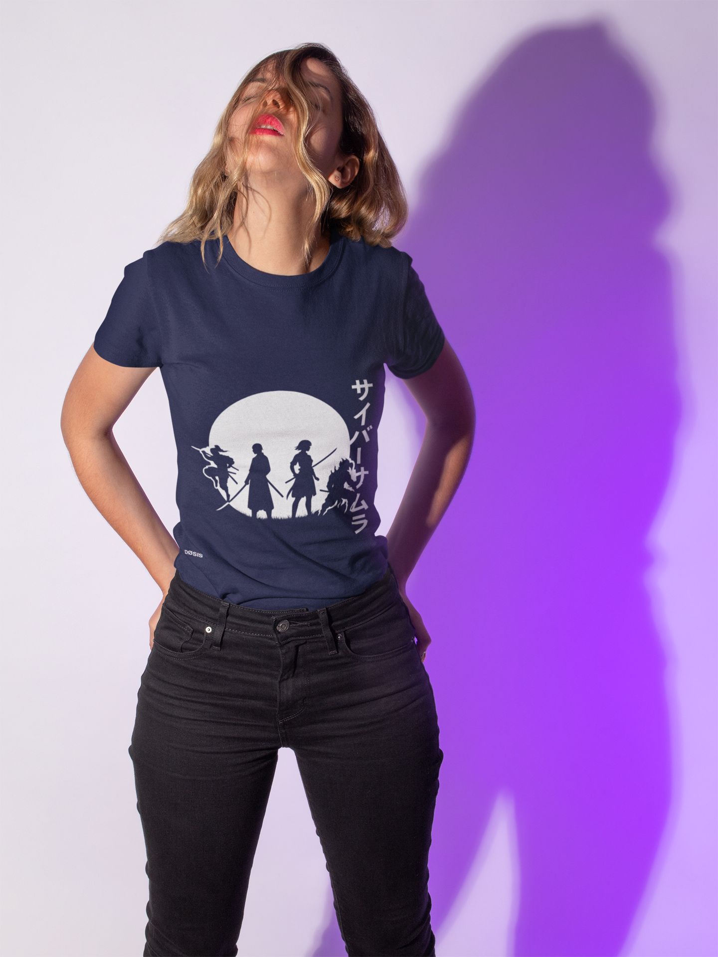 Camiseta unisex CYBER SAMURAI サイバーヤマライ | Siluetas al borde del apocalipsis| DROP_03 DØSIS  | Estilo minimalista cyber-japonés