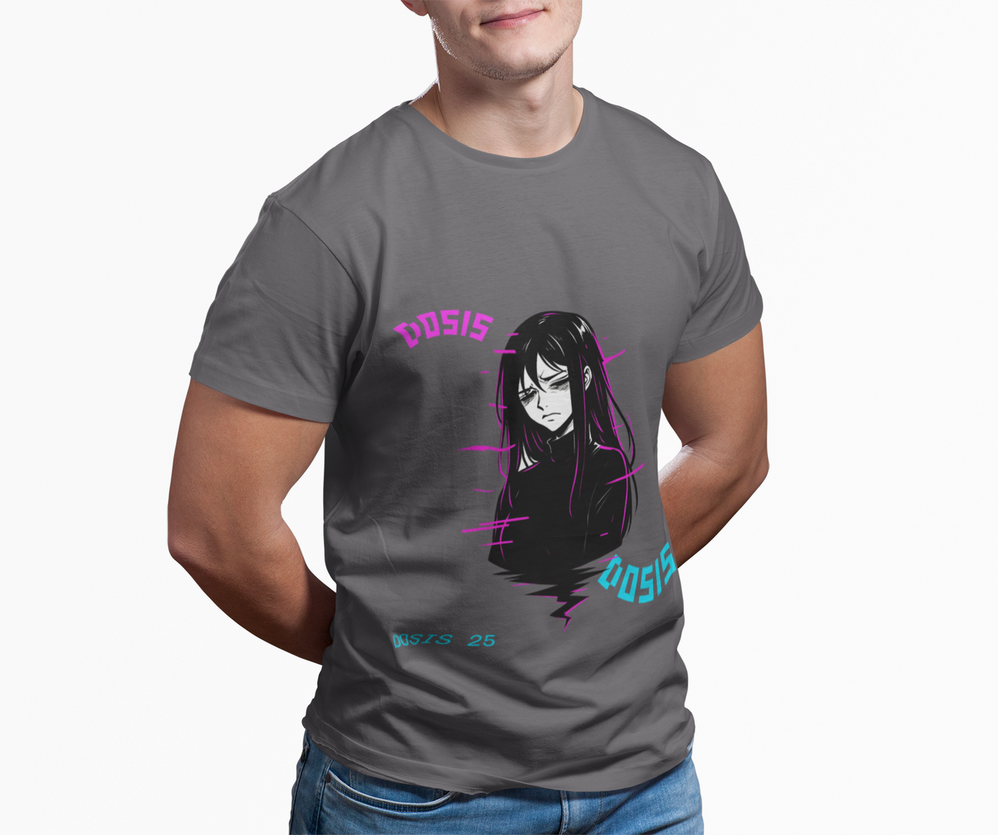 GLITCHGIRL — Camiseta unisex anime glitch | DROP_05 DØSIS | Disponible en negro y gris carbón