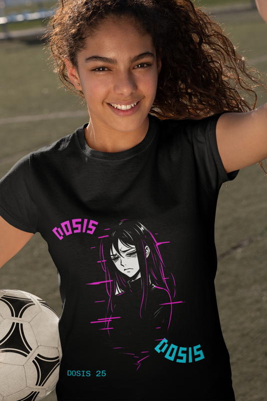 GLITCHGIRL — Camiseta unisex anime glitch | DROP_05 DØSIS | Disponible en negro y gris carbón