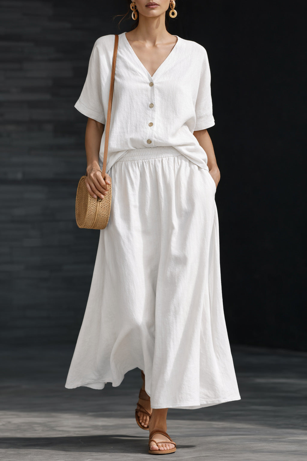 Set Co-ord Aura: Top & Maxi Falda