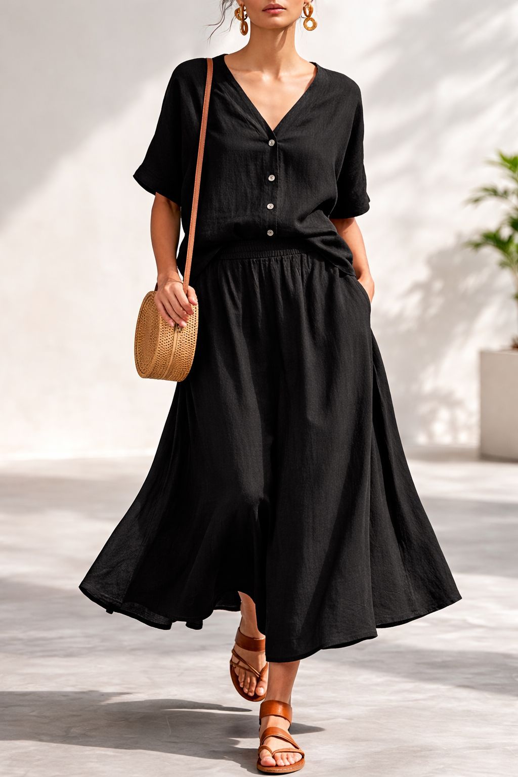 Set Co-ord Aura: Top & Maxi Falda