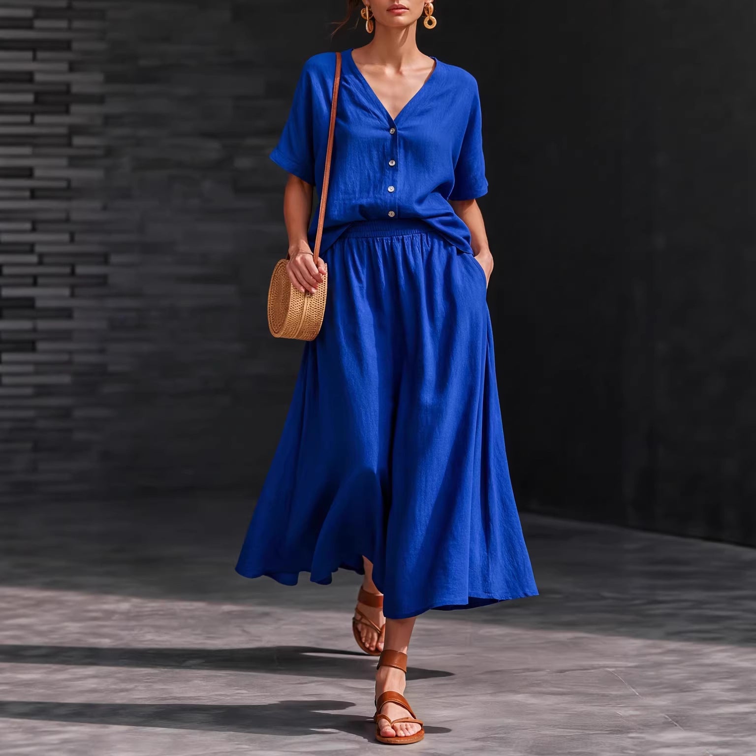 Set Co-ord Aura: Top & Maxi Falda