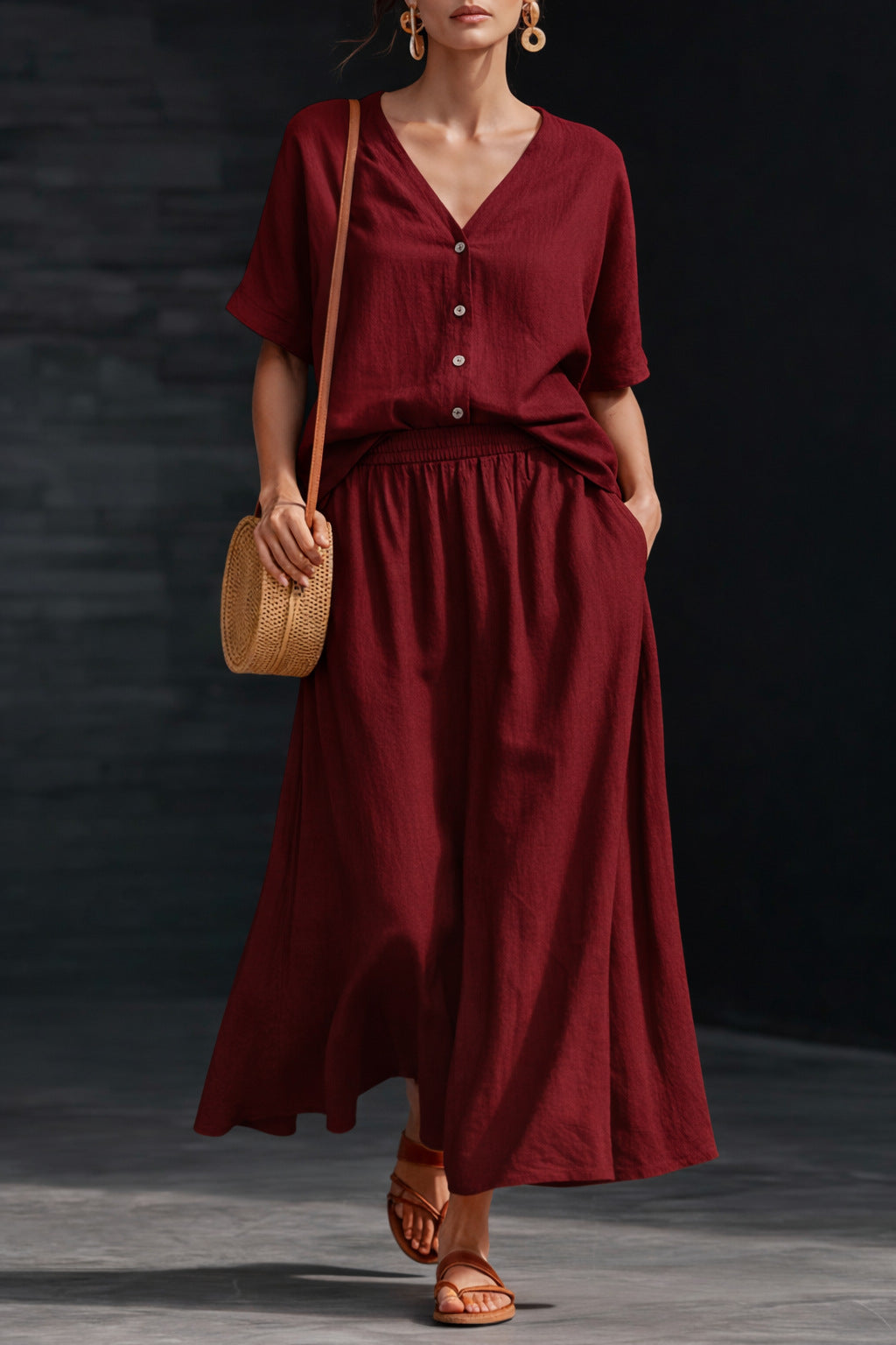 Set Co-ord Aura: Top & Maxi Falda