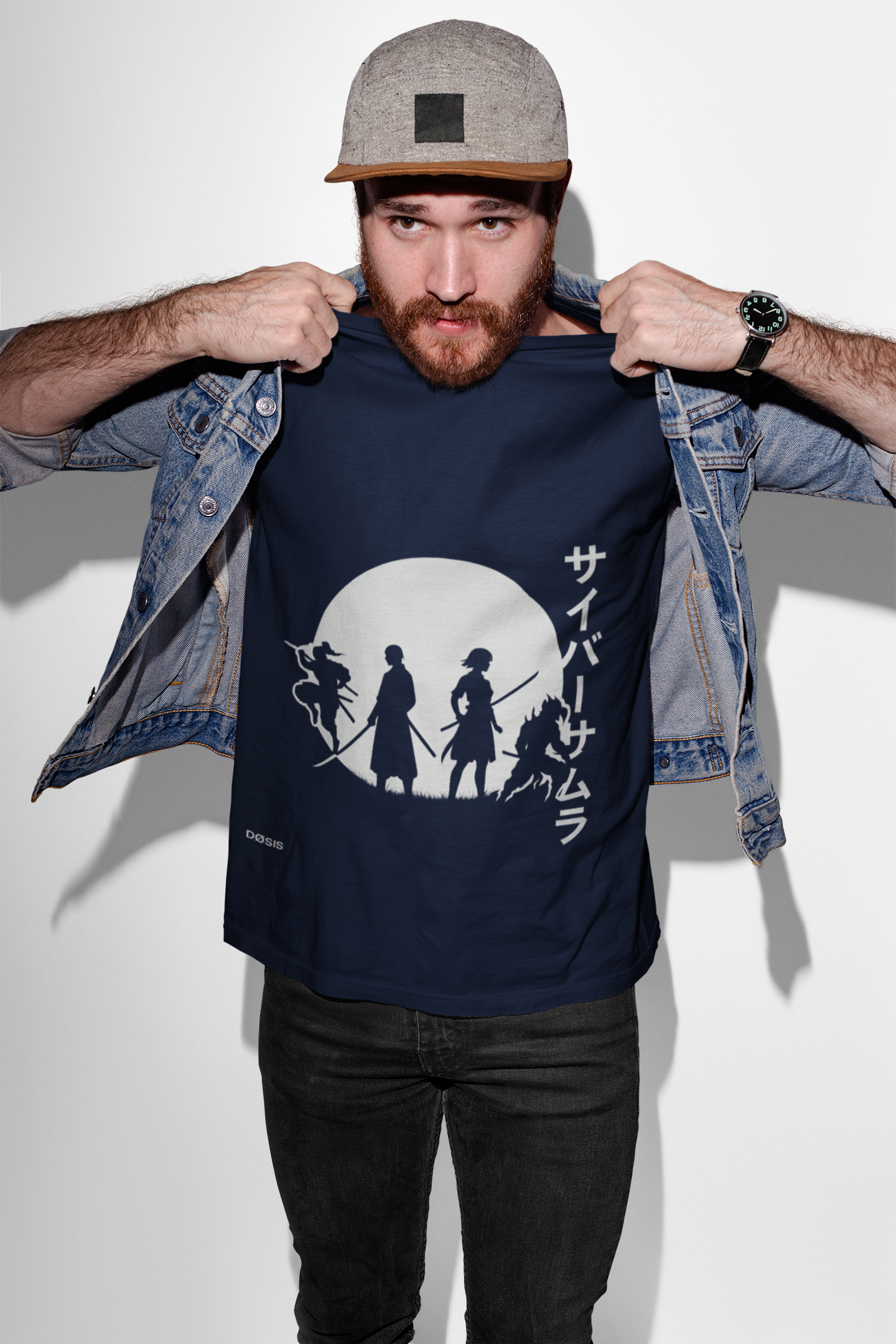 Camiseta unisex CYBER SAMURAI サイバーヤマライ | Siluetas al borde del apocalipsis| DROP_03 DØSIS  | Estilo minimalista cyber-japonés