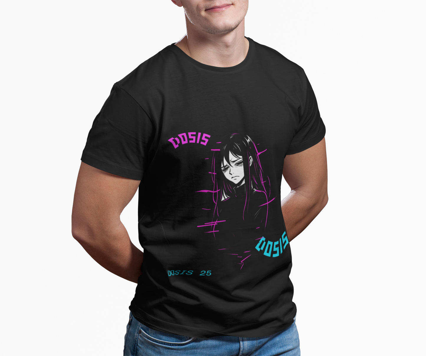 GLITCHGIRL — Camiseta unisex anime glitch | DROP_05 DØSIS | Disponible en negro y gris carbón