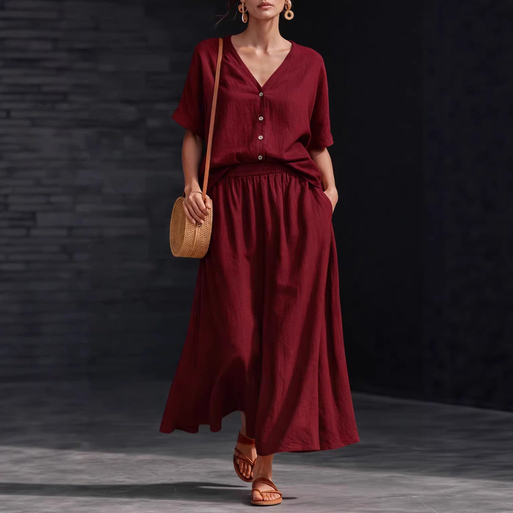 Set Co-ord Aura: Top & Maxi Falda
