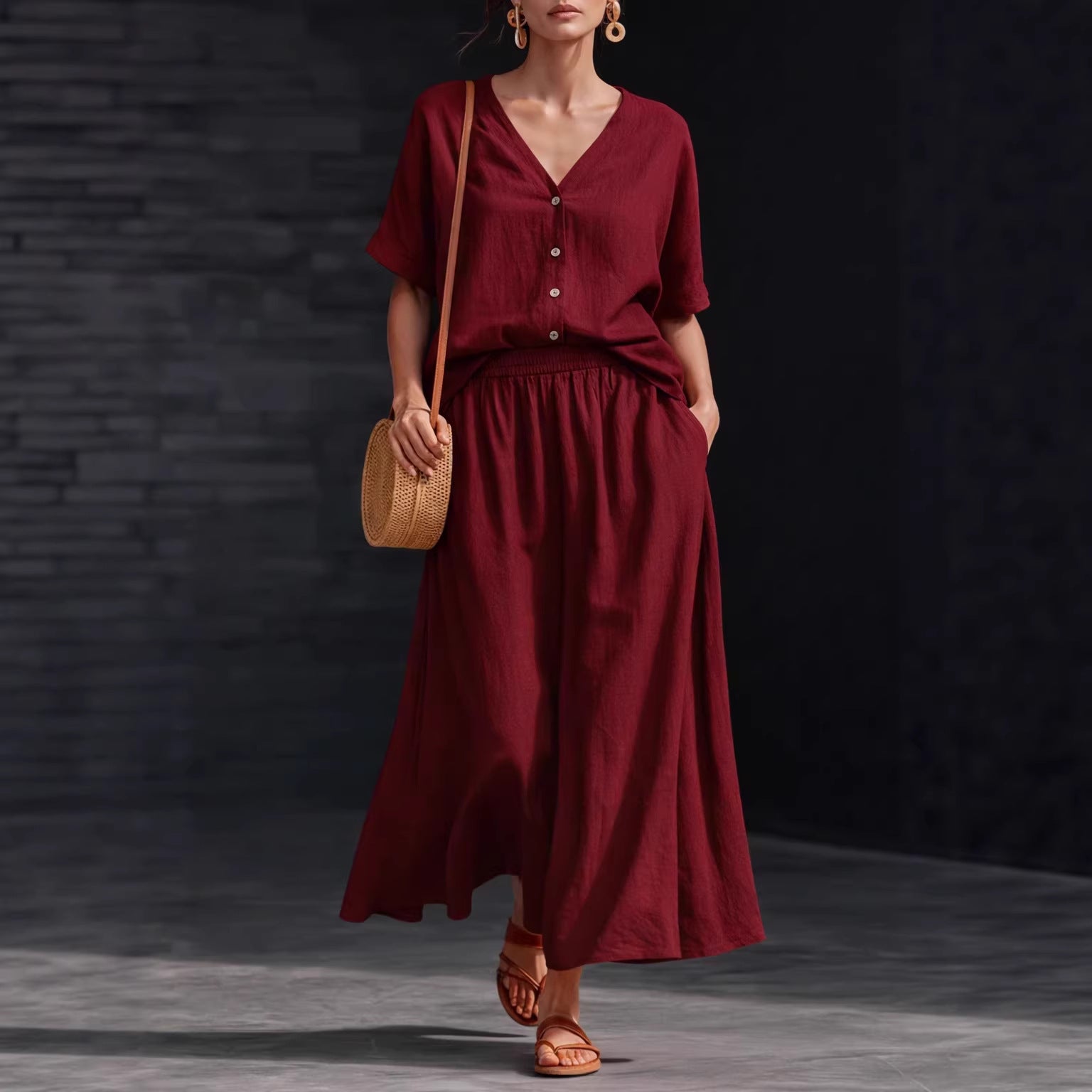 Set Co-ord Aura: Top & Maxi Falda